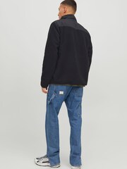 JACK & JONES Black Hybrid Tech Fleece Zip Up Jacket - Image 2 of 5