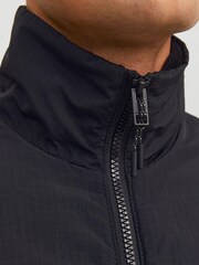 JACK & JONES Black Hybrid Tech Fleece Zip Up Jacket - Image 4 of 5