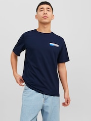 JACK & JONES Navy Blazer Small Logo T-Shirt - Image 1 of 5