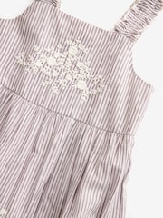 Charcoal Grey Stripe Embroidered Maxi Dress (3-16yrs) - Image 7 of 7