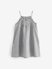Black/White Gingham 100% Cotton Strappy Sundress (3-16yrs) - Image 7 of 8