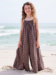 Black Printed Wide Leg Jumpsuit (3-16yrs) - Image 1 of 8