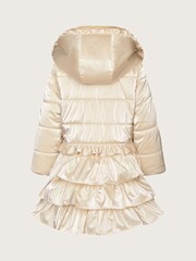 Monsoon Natural Metallic Ruffle Tiered Padded Coat - Image 2 of 4