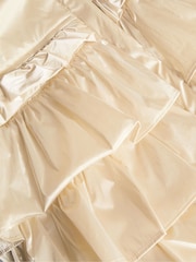 Monsoon Natural Metallic Ruffle Tiered Padded Coat - Image 4 of 4