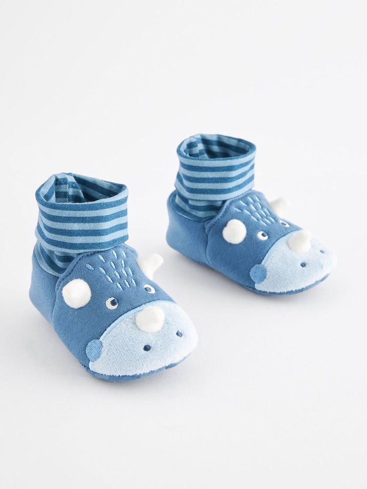 Blue DInosaur Sensory Sock Top Baby Shoes (0-2mths) - Image 1 of 5