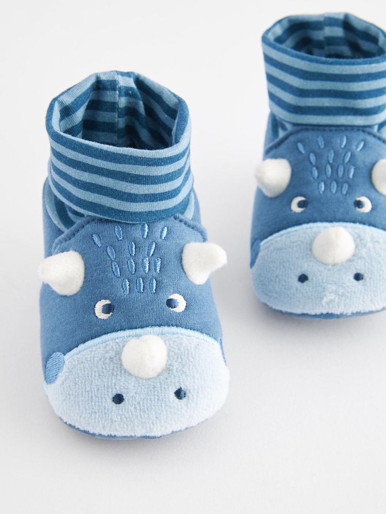 Blue DInosaur Sensory Sock Top Baby Shoes (0-2mths) - Image 3 of 5