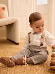 Tan Brown Suede Lace-Up Baby Shoes (0-24mths) - Image 3 of 8