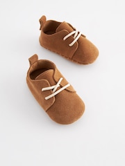 Tan Brown Suede Lace-Up Baby Shoes (0-24mths) - Image 4 of 8