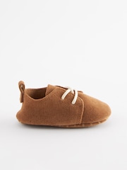 Tan Brown Suede Lace-Up Baby Shoes (0-24mths) - Image 5 of 8