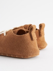 Tan Brown Suede Lace-Up Baby Shoes (0-24mths) - Image 6 of 8