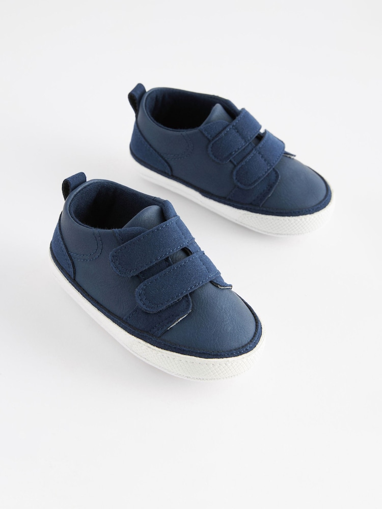Navy Blue Baby Two Strap Trainers (0-24mths) - Image 1 of 5