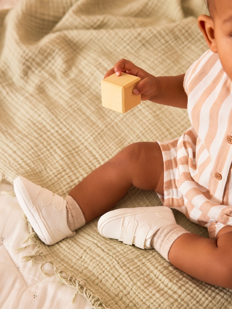 White Baby Two Strap Trainers (0-24mths) - Image 2 of 6