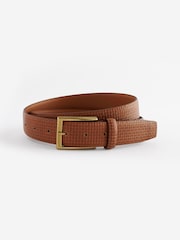 Tan Brown PU Textured Belt - Image 1 of 3