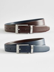 Brown/Navy Blue Reversible Perforated Belt - Image 1 of 1