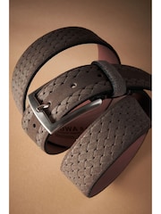 Taupe Brown Signature Suede Textured Belt - Image 2 of 2