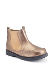 Start-Rite Natural Chelsea Zip Up Leather Brogue Boots - Image 3 of 4