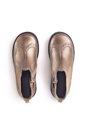 Start-Rite Natural Chelsea Zip Up Leather Brogue Boots - Image 4 of 4