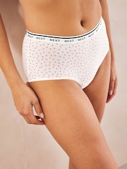 Pink/Stripe/Lime Green Midi Cotton Rich Logo Knickers 4 Pack - Image 2 of 9