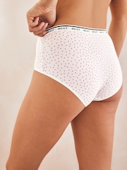 Pink/Stripe/Lime Green Midi Cotton Rich Logo Knickers 4 Pack - Image 4 of 9
