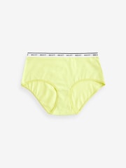 Pink/Stripe/Lime Green Midi Cotton Rich Logo Knickers 4 Pack - Image 8 of 9