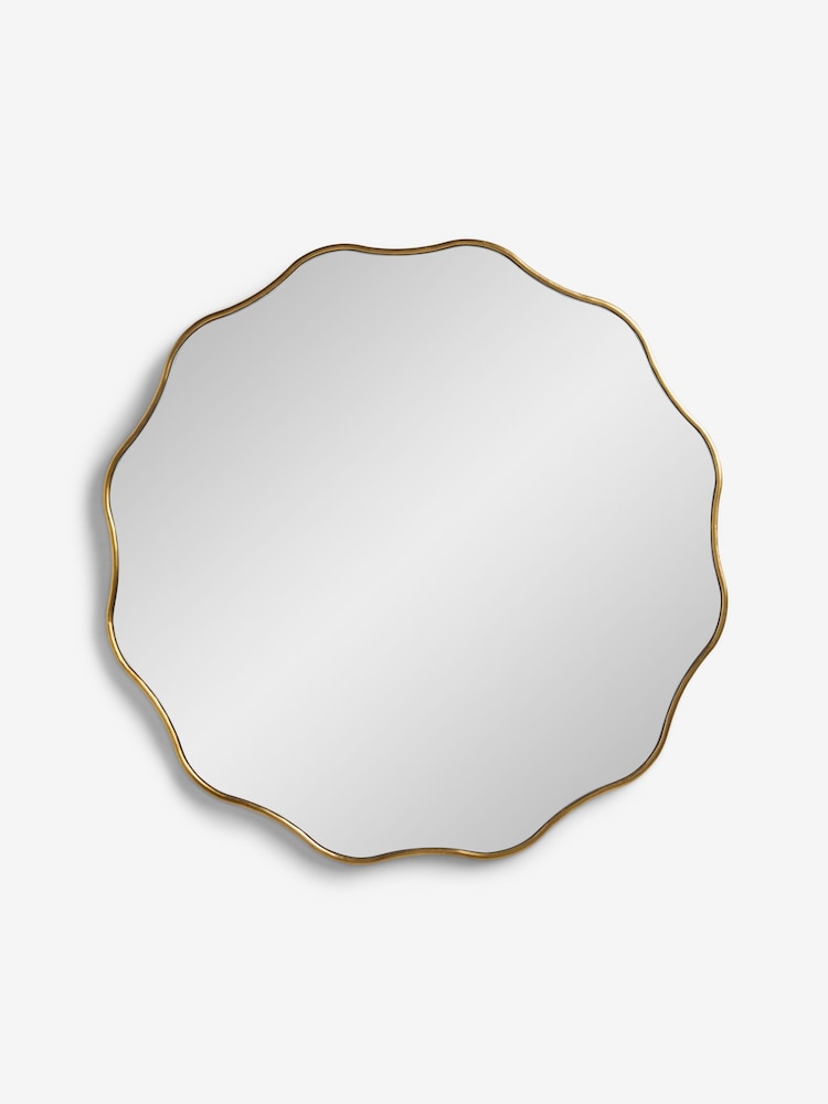 Clarke & Clarke Gold Wobble Round Mirror - Image 2 of 4
