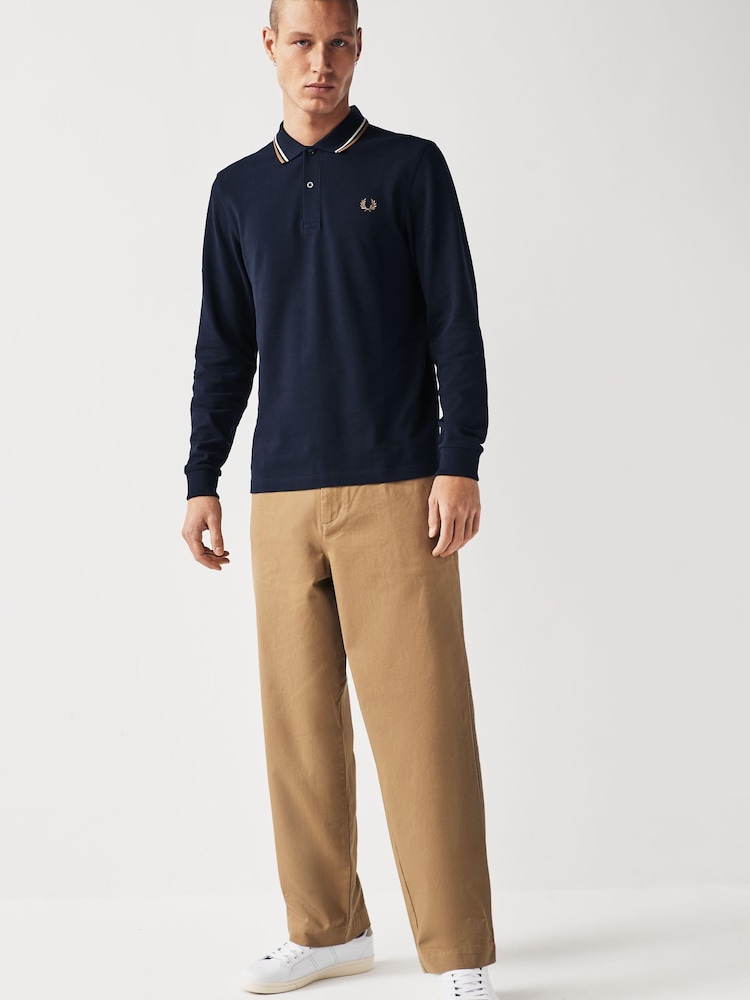 Fred Perry Straight Fit Stone Twill Trousers - Image 2 of 7 Fred Perry Straight Fit Stone Twill Trousers - Image 2 of 7
