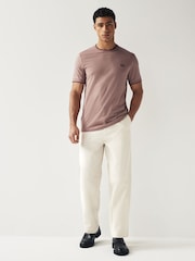 Fred Perry Straight Fit Bedford Cord Ecru White Trousers - Image 2 of 7