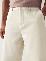 Fred Perry Straight Fit Bedford Cord Ecru White Trousers - Image 4 of 7