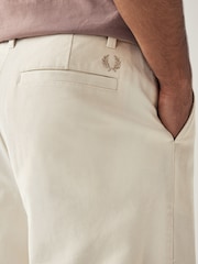 Fred Perry Straight Fit Bedford Cord Ecru White Trousers - Image 5 of 7