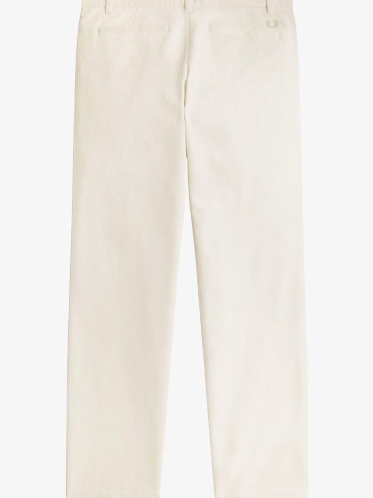Fred Perry Straight Fit Bedford Cord Ecru White Trousers - Image 7 of 7 Fred Perry Straight Fit Bedford Cord Ecru White Trousers - Image 7 of 7