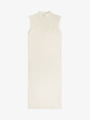 Fred Perry Ecru White Ponitelle Detail Knitted Dress - Image 5 of 6