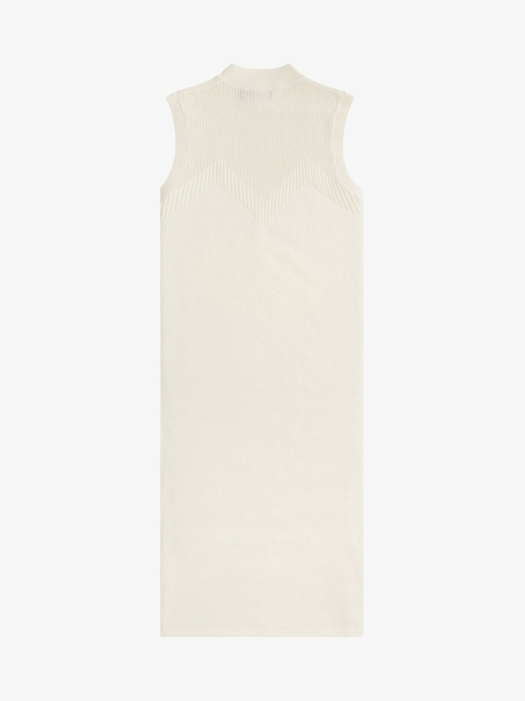 Fred Perry Ecru White Ponitelle Detail Knitted Dress - Image 6 of 6 Fred Perry Ecru White Ponitelle Detail Knitted Dress - Image 6 of 6