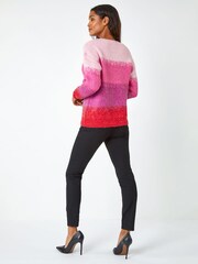 Roman Pink Contrast Stripe Print Knit Jumper - Image 3 of 5