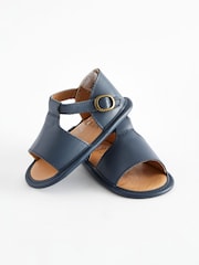 Navy Leather Baby Sandals (0-24mths) - Image 2 of 6