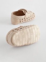Stone Neutral Woven Baby Loafers (0-24mths) - Image 5 of 7