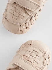 Stone Neutral Woven Baby Loafers (0-24mths) - Image 6 of 7