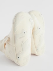 Neutral Giraffe Print Sensory Sock Top Baby Booties (0-2mths) - Image 8 of 9