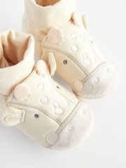 Neutral Giraffe Print Sensory Sock Top Baby Booties (0-2mths) - Image 9 of 9