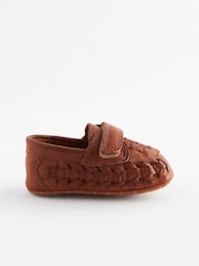 Tan Brown Woven Baby Loafers (0-24mths) - Image 3 of 7