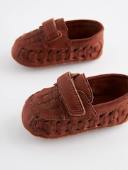 Tan Brown Woven Baby Loafers (0-24mths) - Image 4 of 7