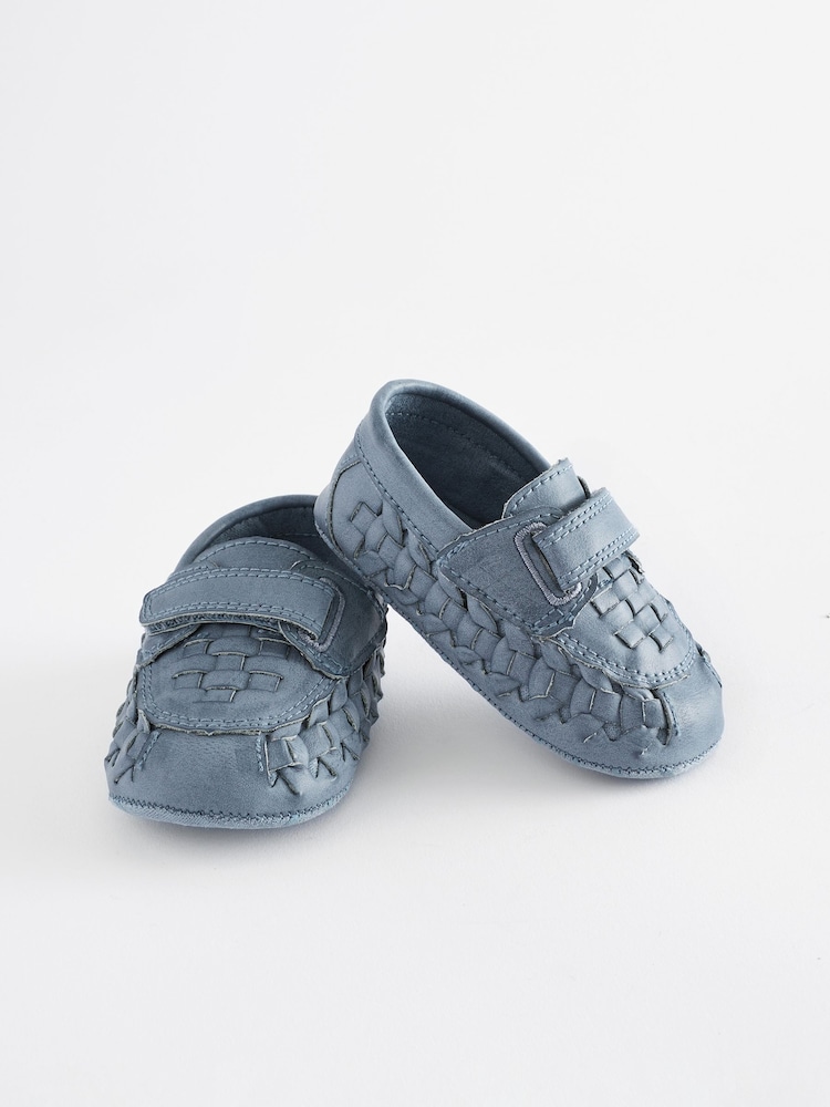 Blue Woven Baby Loafers (0-24mths) - Image 1 of 7 Blue Woven Baby Loafers (0-24mths) - Image 1 of 7