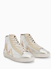 AllSaints Gold Tundy Bolt Met High Trainers - Image 2 of 6