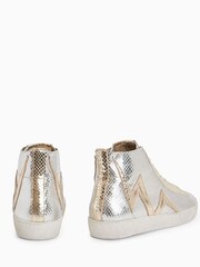 AllSaints Gold Tundy Bolt Met High Trainers - Image 3 of 6