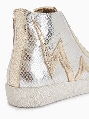 AllSaints Gold Tundy Bolt Met High Trainers - Image 5 of 6