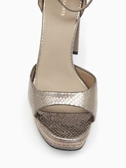 AllSaints Gold Tia Met Platform Heels - Image 5 of 5