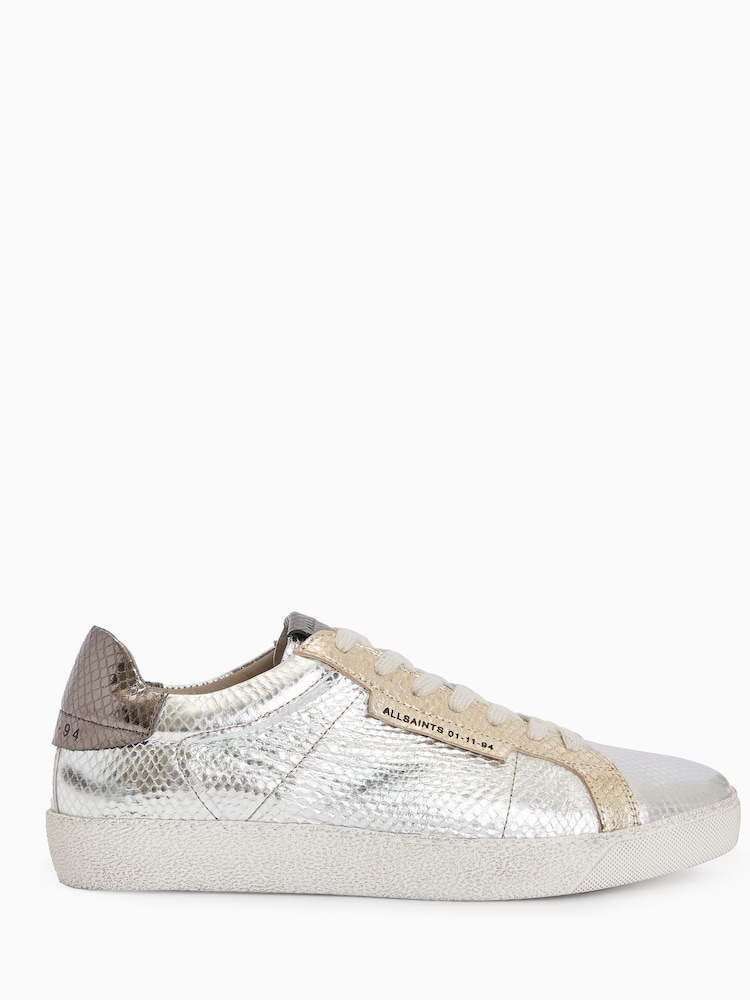 AllSaints Gold Sheer Metallic Trainers - Image 1 of 1