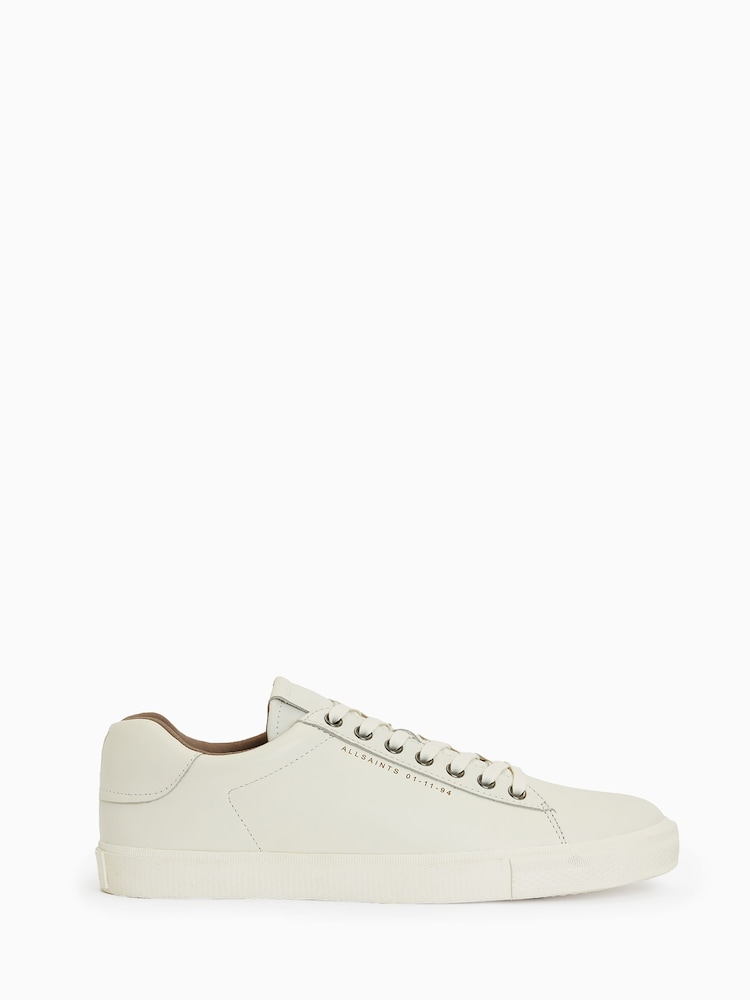 AllSaints White Brody Leather Low Top Trainers - Image 1 of 7