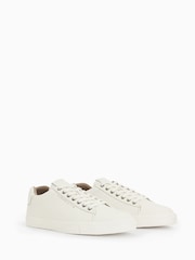 AllSaints White Brody Leather Low Top Trainers - Image 2 of 7