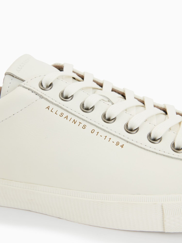AllSaints White Brody Leather Low Top Trainers - Image 3 of 7