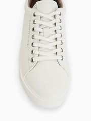 AllSaints White Brody Leather Low Top Trainers - Image 4 of 7